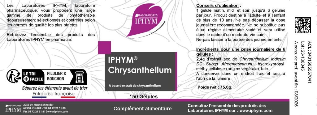 IPHYM CHRYSANTHELLUM 150 GELULES